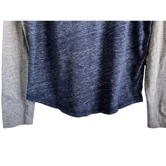 Lucky Brand Mens Sz M Ragland Long Sleeve Shirt Navy Grey Label Softest Knitwear - Picture 7 of 13